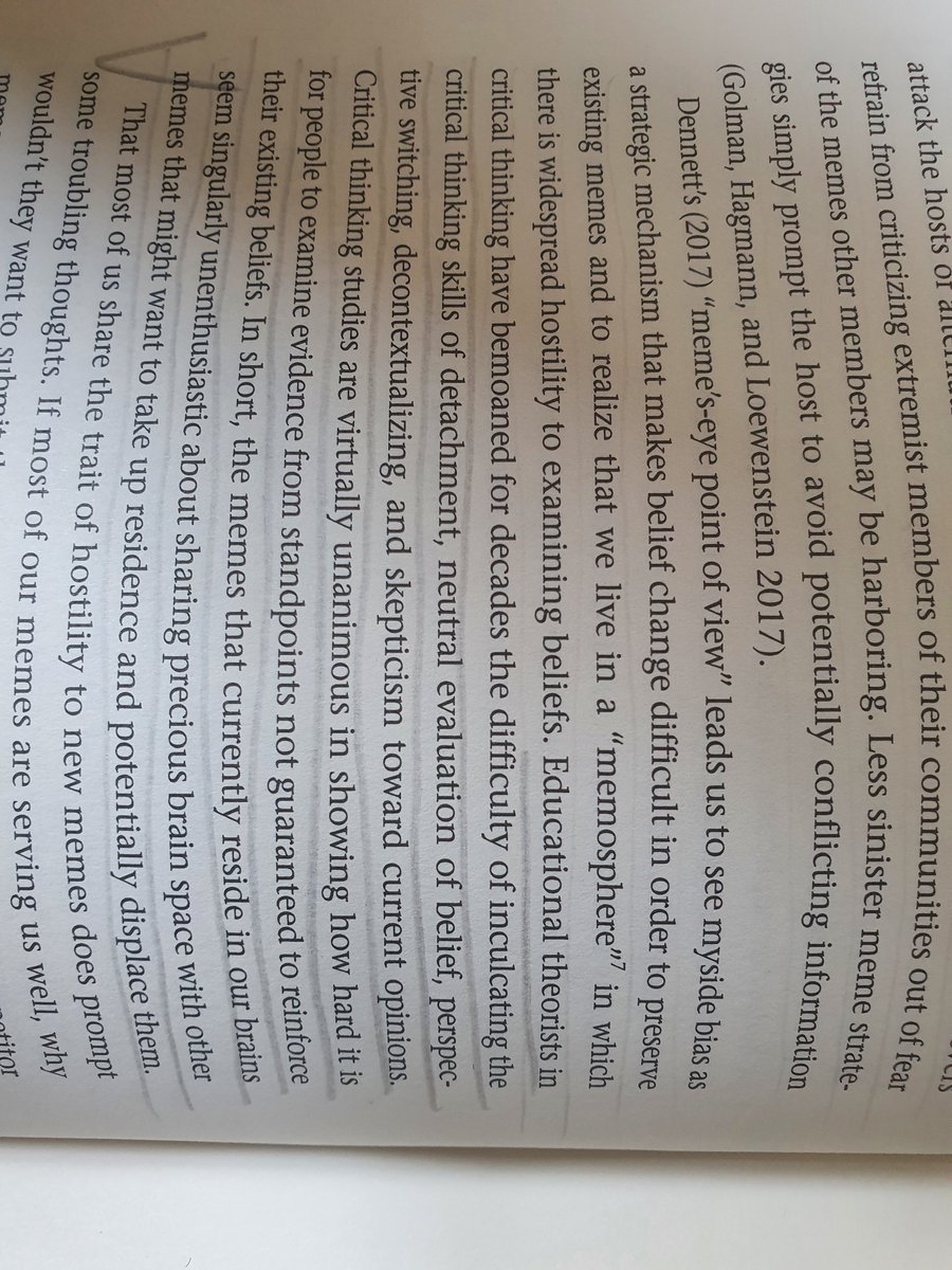 carlgomb's tweet photo. Lovely section in Keith Stanovich's book on #MysideBias on the role of beliefs (as memes) in our reasoning.
Also the implications for #CriticalThinking ,which I'd like to explore with @weareLIS students in the #Superconcepts module this autumn. https://t.co/BXDeRW9lcs