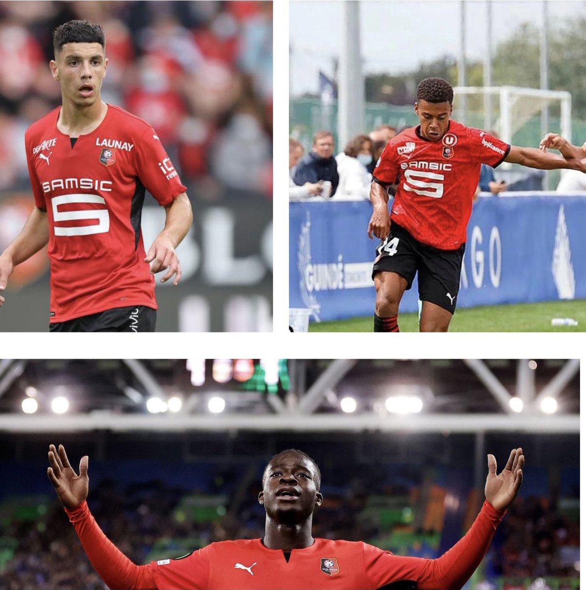 Vlataner's tweet photo. 🚨#FlashTalent🚨 - [Episode 2] - @Ligue1UberEats 

🔍- Matthis Abline - Désiré Doué - Kamaldeen Sulemana - 

📍- Avant Centre - Milieu Off - Ailier 

🎂- 19 ans - 17 ans - 20 ans 

⚽️ - @staderennais / #SRFC ⚫️🔴

Du talent pour les U20 bretons, même après le départ de #Tel. https://t.co/WOSoA4Vd3P