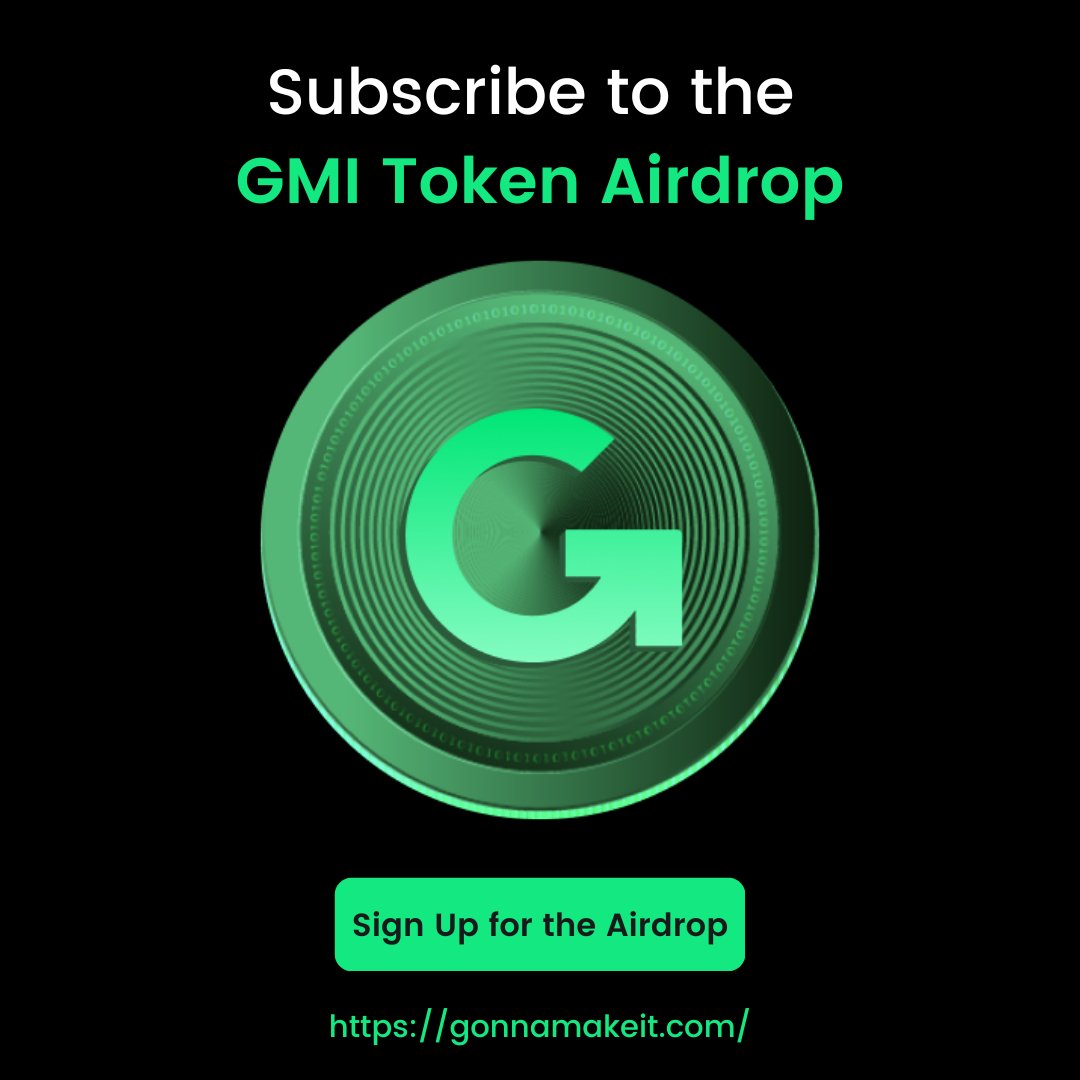 GonnaMakeItNFTs's tweet photo. 100 million GMI tokens will be distributed via the Airdrop on the @ethereum  #blockchain. 

The number of tokens a user receives will be in proportion to their percentage of total #OpenSea volume.

Go to https://t.co/5TJLsJQcUa to learn more.

#NFTs https://t.co/OBRn679y7S
