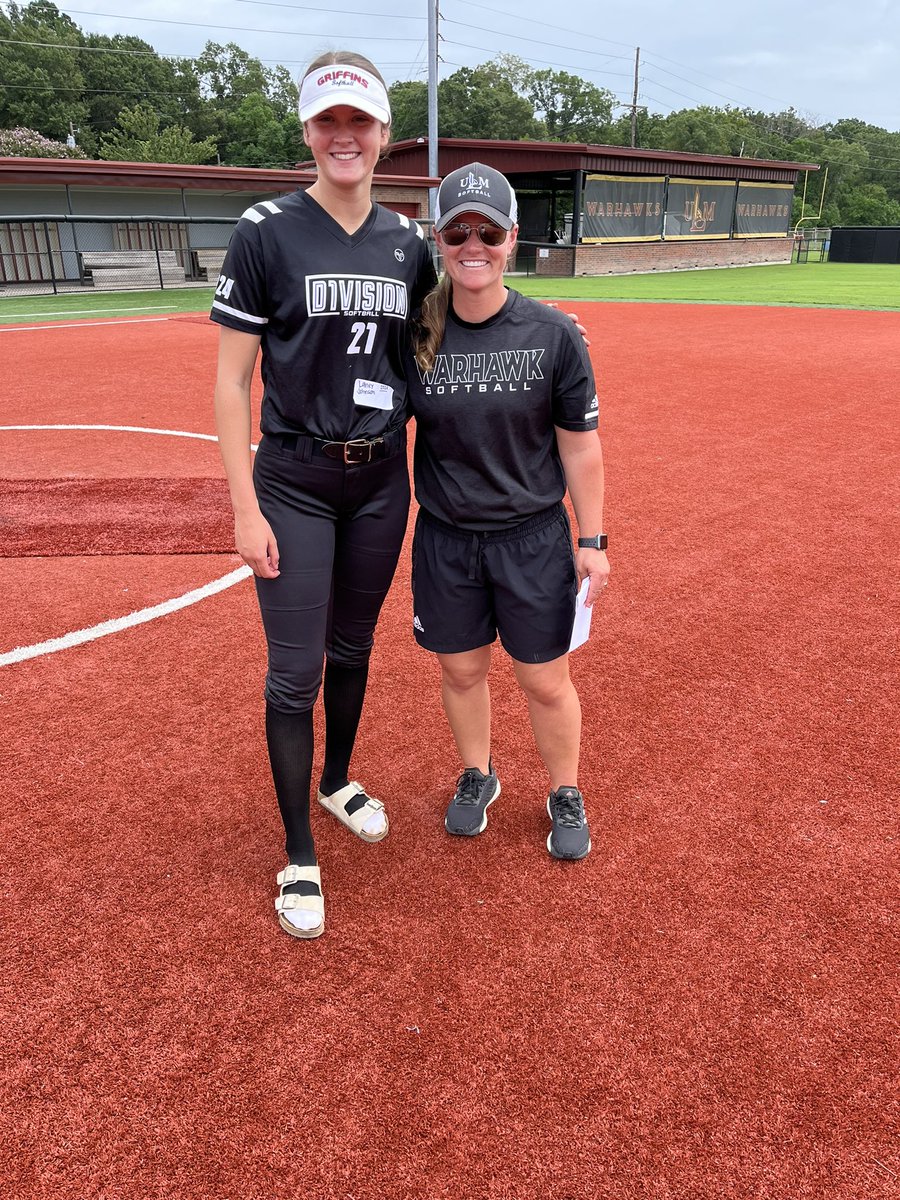 Had a great time at the ULM pitching camp! I learned a lot and the staff was great! The new building is amazing! <a href="/molly_fichtner/">Molly Fichtner</a> <a href="/d1vision_sb/">D1VISION Softball</a> <a href="/tlwhitman23/">Tim Whitman</a>