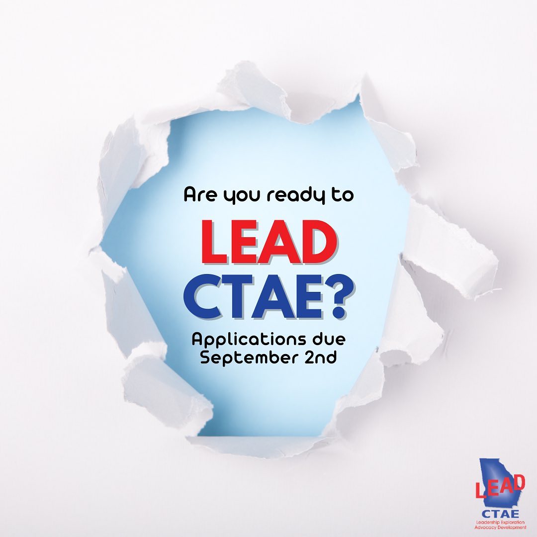 HSTEAInc's tweet photo. Are you ready to LEAD CTAE?
LEAD CTAE is a leadership development program for CTAE teachers and counselors. Applications are available on CTAERN until September 2, 2022. Apply TODAY!
#LEADctae #CTAEdelivers #Leadership #Exploration #Advocacy #Development https://t.co/h3Lv2otbxe
