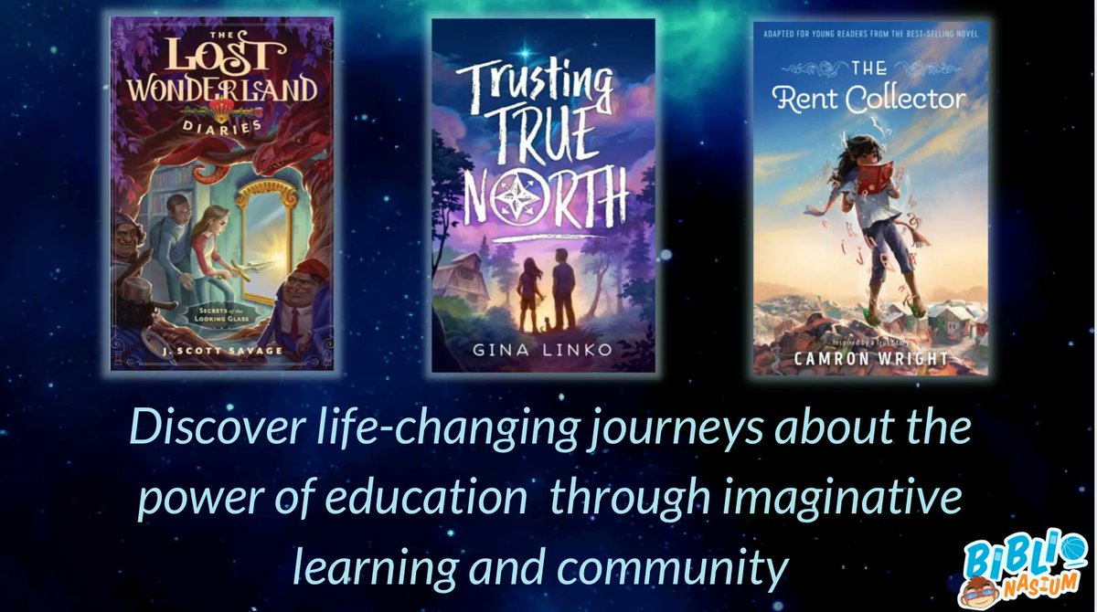 Biblionasium's tweet photo. Magical #youngreaderbooks to transition from summer to school w/ creative problem-solving skills & #educationempowerment 📚Secrets of the Looking Glass @jscottsavage 📚Trusting True North @GinaLinko 📚The Rent Collector @AuthorCamronW @ShadowMountn #kidslit #chapterbooks #educhat https://t.co/9kocz7nGAN