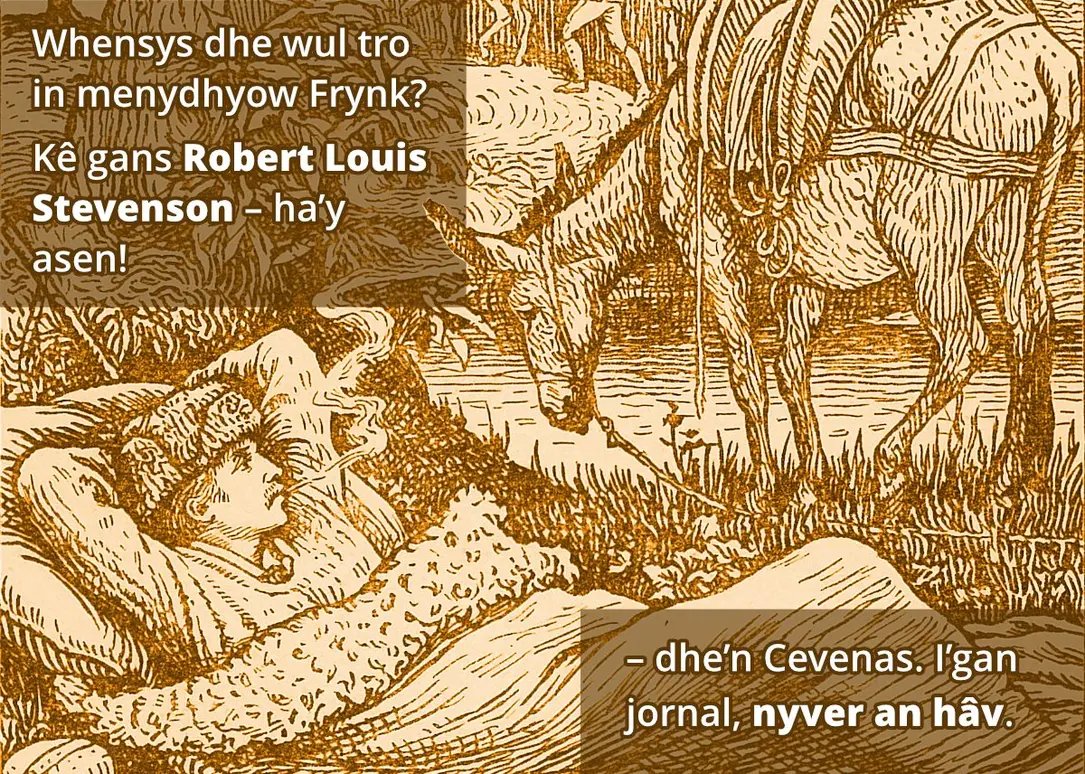 Do you want to go to the French mountains? Go with Robert Louis Stevenson and his donkey.
In our summer issue!
#RobertLouisStevenson
#France #Cornish #Kernowek #summer gweles.com