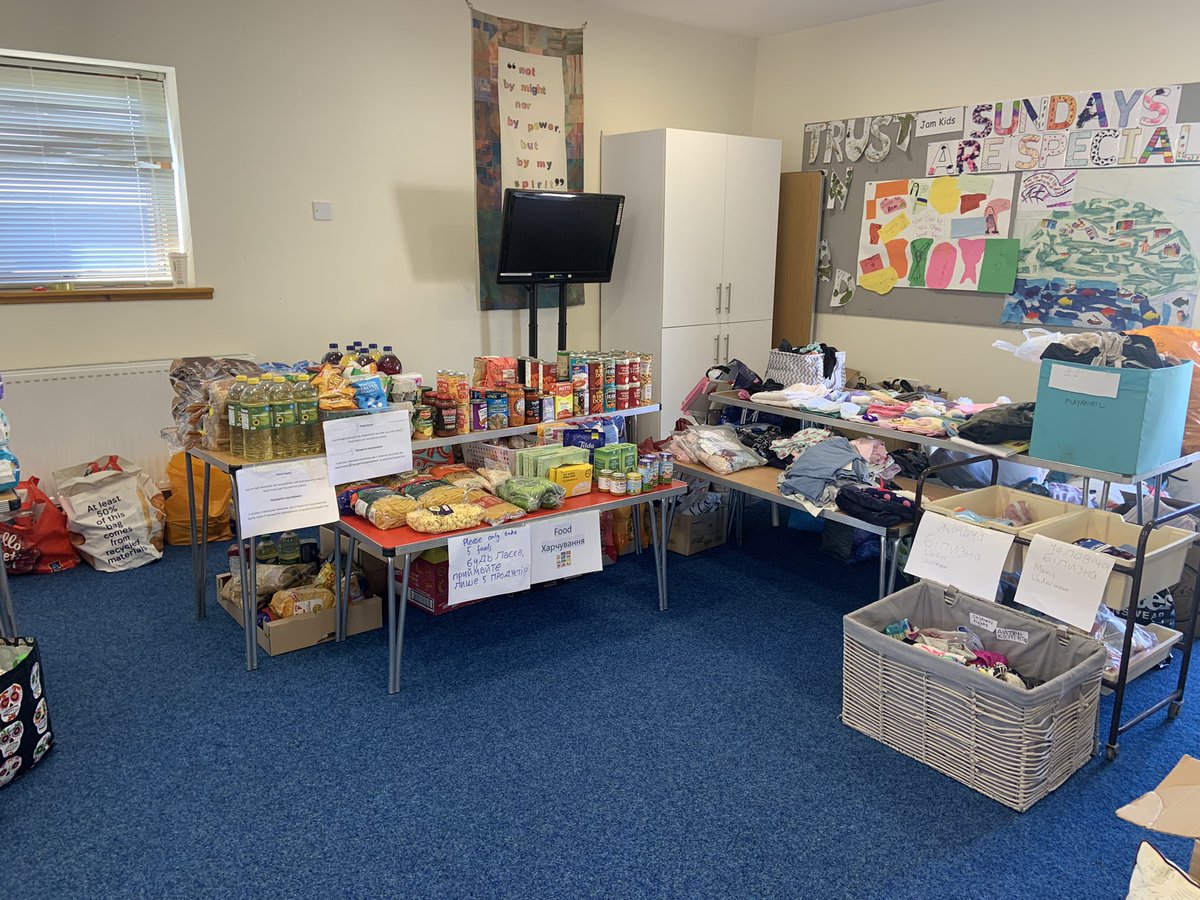 BroughtyBaptist's tweet photo. A great afternoon at our Coffee &amp; Chat.We welcomed the Ukrainians staying in hotels in Dundee.Everything you see in the photographs was donated freely by people living in Broughty Ferry,Dundee and beyond! We could not do this without your support, thank you so much ❤️ https://t.co/QFdCkWgsXY