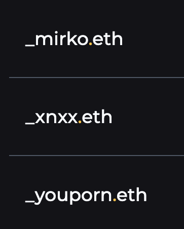 mirko3020's tweet photo. 🔥🔥TODAY I MINT 3 UNDERSCORE DEMAINS..I THINK I HAVE I NICE MINT 💎💎 @UnderscoreENS IF U HAVE ONE UNDERSCORE DEMAIN JOIN IN THE FAM ENS=FUTURE 🔥🔥 #ensdomains #ENS #Ethereum #ETH #demains #nameservice https://t.co/i4mamqJgbq