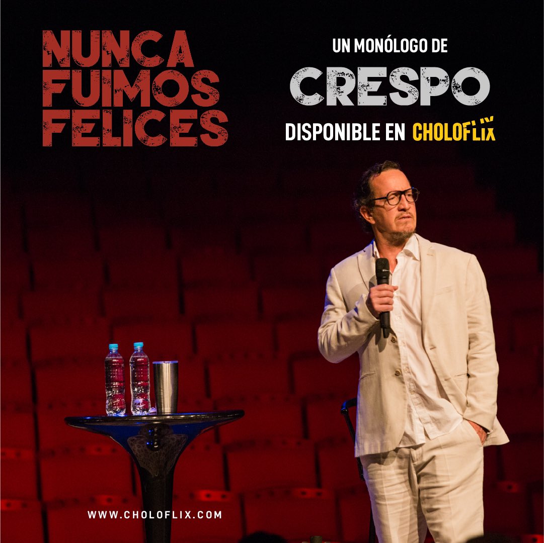“Nunca fuimos felices” parece la continuación del monólogo anterior de <a href="/AndresCrespoA/">Andrés Crespo A</a> “Nada es demasiado”, que se presentaba en Guayaquil en el 2017. 

¡Ahora en Choloflix! Disfrútala desde cualquier lugar desde choloflix.com

#choloflix #streamingecuador