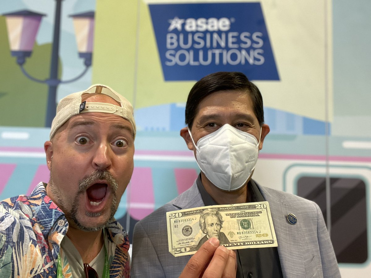CoreAuthentic's tweet image. We have our first winner!!!
Juan from AAMC!  Congrats! Next drawing for a chance to play Business Solutions Corn Hole and win up to $300 cash happens at 1:30pm in booth 1009! #asae22