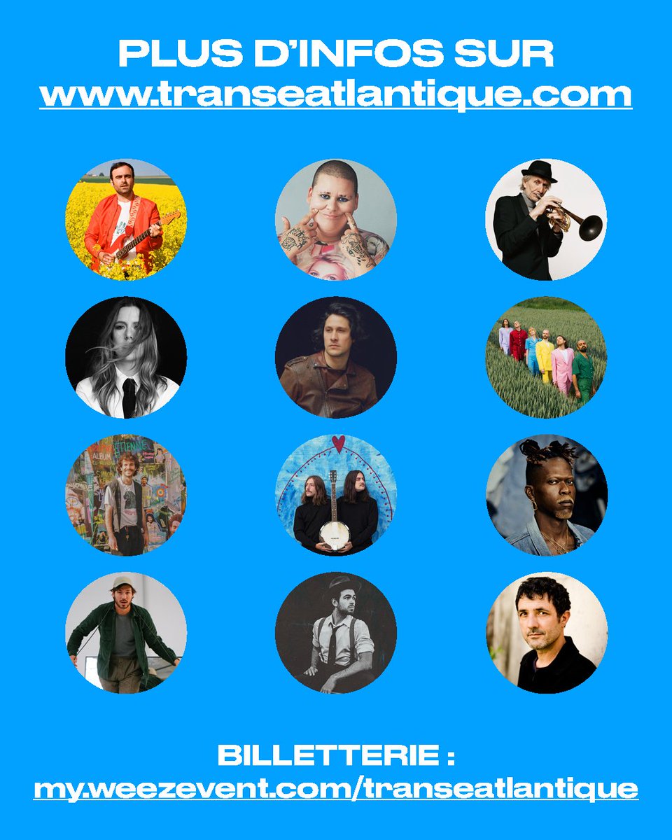 Festival Transe Atlantique (@festivalta) on Twitter photo 🔥 Petit recap des concerts 🔥
🎫 my.weezevent.com/transeatlantiq…
🎙 <a href="/EtienneCoppee/">Étienne Coppée</a> / @safianolin / <a href="/JosephChedid_/">Joseph Chedid</a> / #WalterAstral / <a href="/gaelfaure/">Gael Faure</a> / <a href="/beyriesmusic/">BEYRIES</a> / #XavierPolycarpe / <a href="/Queen__KA/">Queen KA</a> / <a href="/eriktruffaz/">Erik Truffaz</a> / @AlbindelaSimone / #Catastrophe / <a href="/pierrekwenders/">Vié Mogo PKchu Pierre Chaude 🇨🇩</a> / #LouisMezzasoma 🔥 Petit recap des concerts 🔥
🎫 my.weezevent.com/transeatlantiq…
🎙 <a href="/EtienneCoppee/">Étienne Coppée</a> / @safianolin / <a href="/JosephChedid_/">Joseph Chedid</a> / #WalterAstral / <a href="/gaelfaure/">Gael Faure</a> / <a href="/beyriesmusic/">BEYRIES</a> / #XavierPolycarpe / <a href="/Queen__KA/">Queen KA</a> / <a href="/eriktruffaz/">Erik Truffaz</a> / @AlbindelaSimone / #Catastrophe / <a href="/pierrekwenders/">Vié Mogo PKchu Pierre Chaude 🇨🇩</a> / #LouisMezzasoma