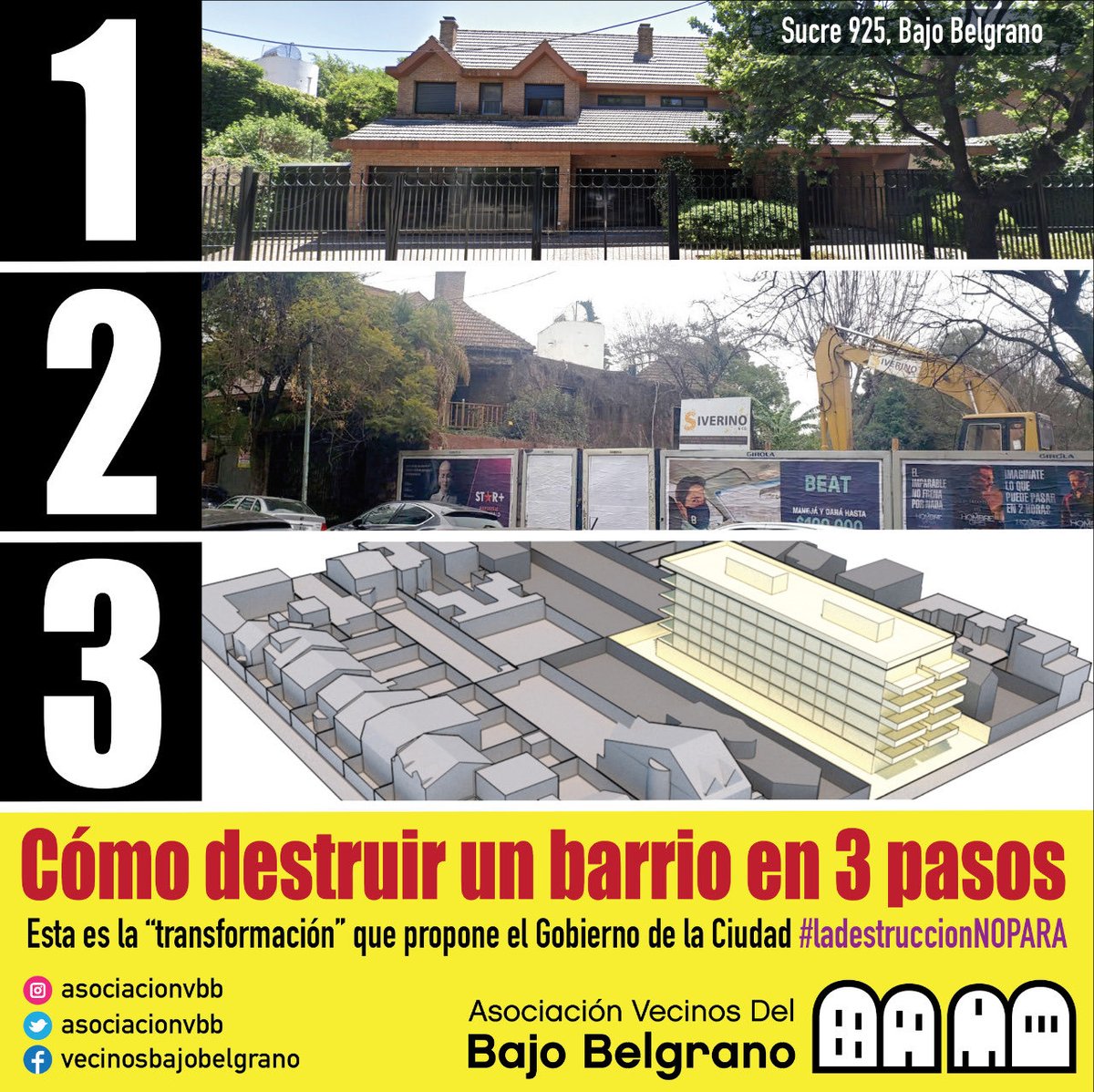 defiladri's tweet photo. Esto está ocurriendo en el Bajo Belgrano, donde hasta ahora solos están permitidas viviendas unifamiliares. No solo quieren hacer edificios, con el consecuente impacto ambiental sino que invaden el centro de manzana arruinando la privacidad de los vecinos https://t.co/xqsJmdkAEw
