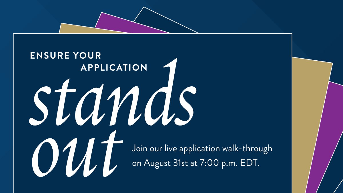 Join a live walk-through of the application process with Admissions team members. Sign-up today: bit.ly/3iO1b4y.