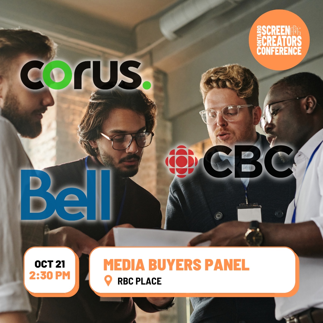 OSCC Weekend Lineup✨

🎬: Media Buyers Panel
⏰: October 21 @ 2:30pm 
📍: RBC Place

Link in bio for tickets and for more info on our amazing event! 

#OSCC2022 #filmindustry #canadianfilmmaker #ontariofilm #canadafilm #ldnont #cbc #corus #bell #filmproduction #tvproduction