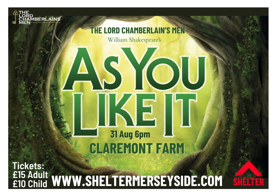 Wirral Life Magazine (@wirrallifemag) on Twitter photo A special outdoor performance of William Shakespeare’s comedy As You Like It is set to be a spectacular evening at Claremont Farm... 
Find  out more 👉ow.ly/3K8P50KoLaz A special outdoor performance of William Shakespeare’s comedy As You Like It is set to be a spectacular evening at Claremont Farm... 
Find  out more 👉ow.ly/3K8P50KoLaz