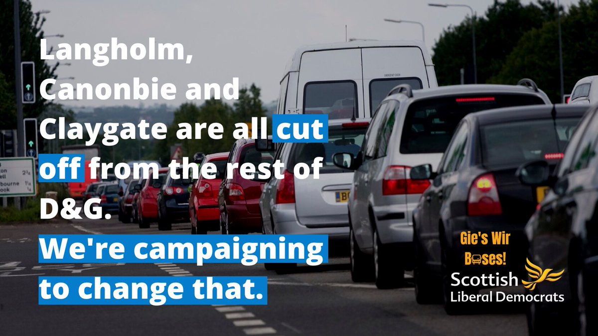 DumfriesLibDems's tweet photo. Today, we’re launching our latest campaign: Gie’s Wir Buses!

It’ll focus on the state of public transport in Eskdale and the issue of connecting Eskdale to the rest of D&amp;G.

Keep reading to see our campaign goals 👇 #GiesWirBuses @ScottishYL @scotlibdems @DGlibdems https://t.co/ZNk7jMYfoB