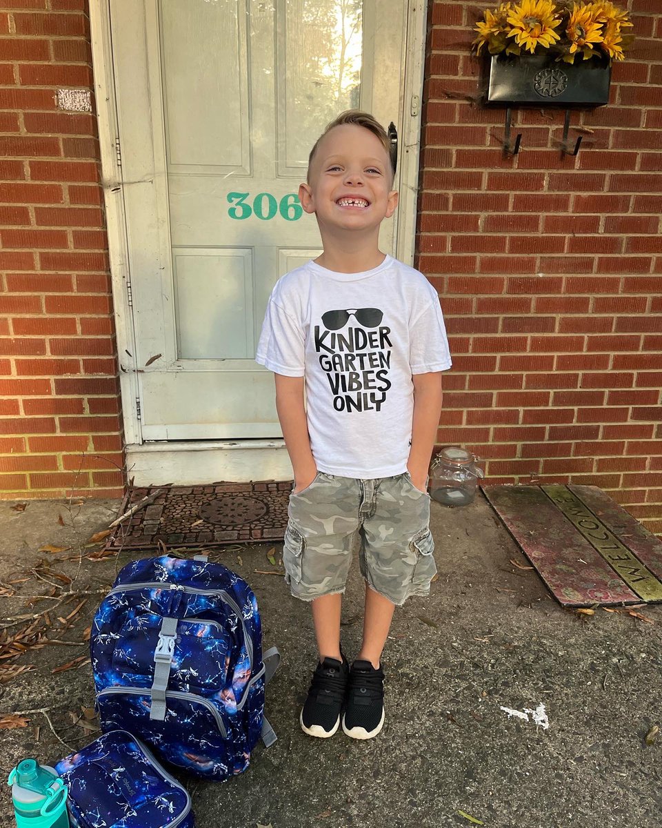 Ms3mmy's tweet image. Felt like it ran up on me too fast. My baby had his first day of kindergarten Friday and I still can’t get my emotions together. His two mama’s are NOT ok😭