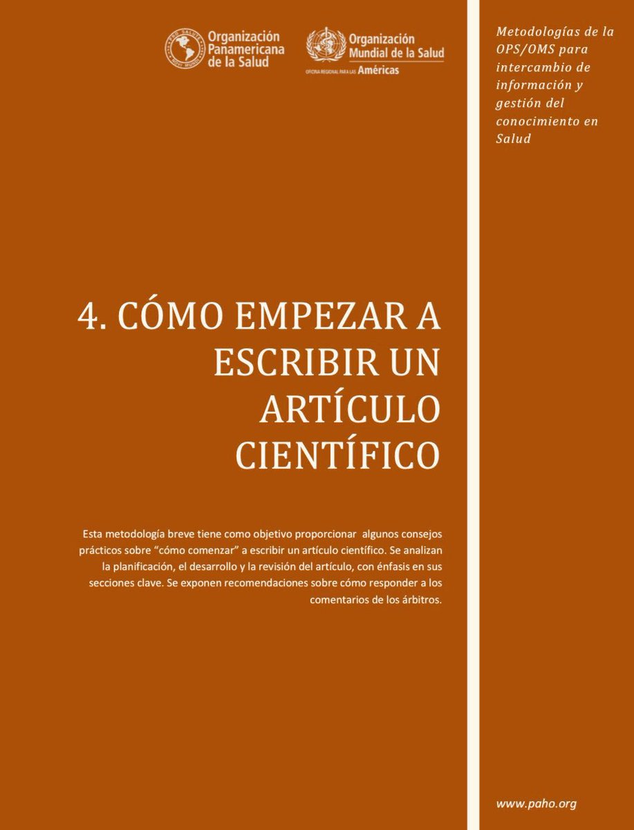 OACerebro's tweet photo. #GuíaRápida de la Organización Panamericana de la Salud para escribir un artículo científico.

♾️ https://t.co/WVCyH5tsCF https://t.co/HMrZEQwMMb