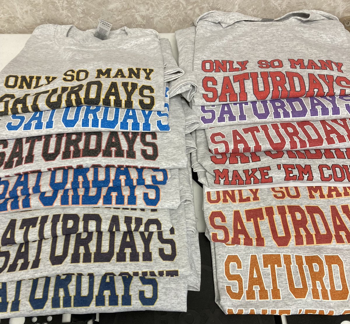 Saturdayscount's tweet image. TEE SHIRT GIVE AWAY
5 Shirts-----5 Winners   Your Choice
The Greatest Tagline in the History of College Football
Like--Follow---Retweet
@SaturdaysCount      SaturdaysCount.com