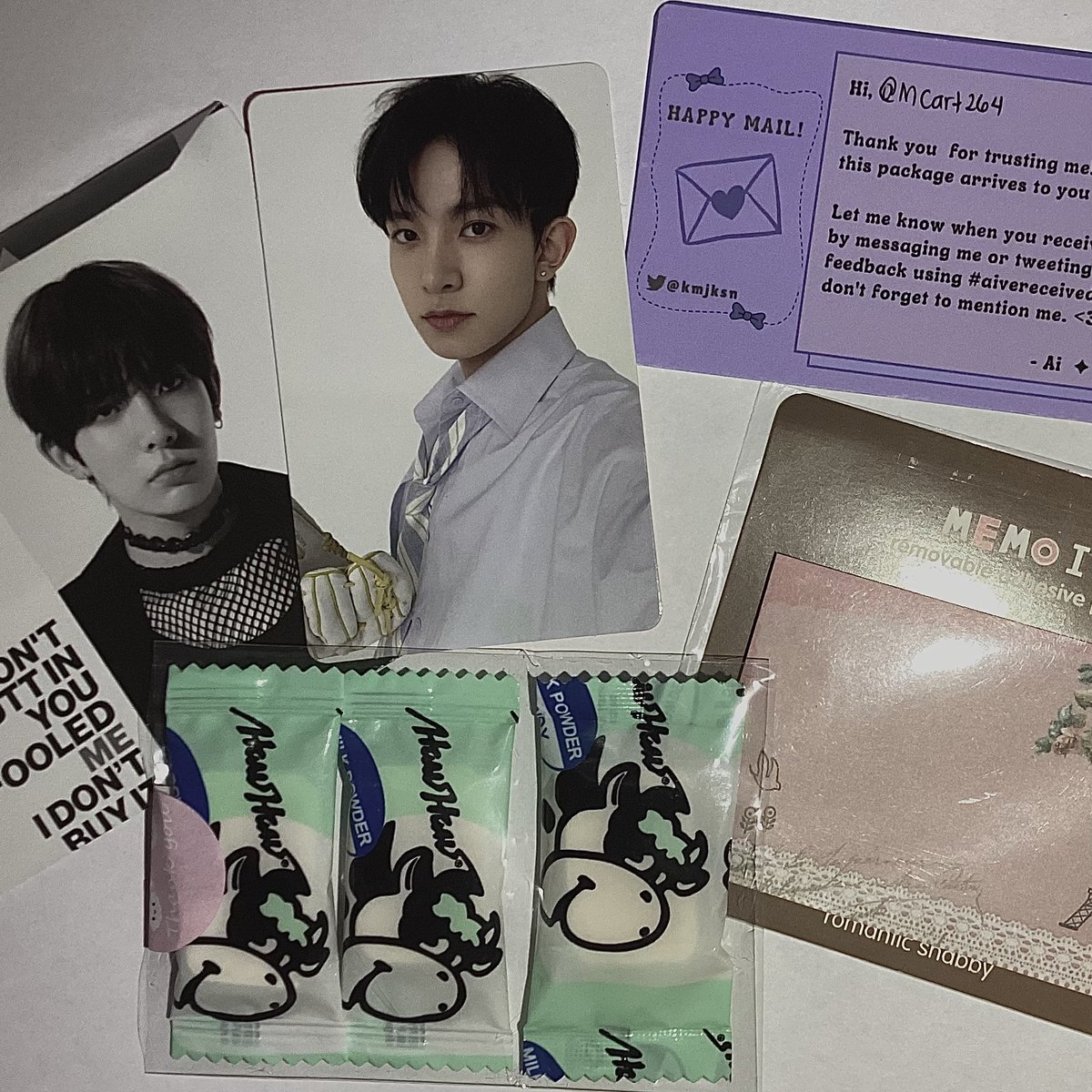 MCart264's tweet photo. 🛒 mail from : @kmjksn ᕱ

         ˘͈ᵕ˘͈ Hello!! Tysm for letting me adopt heeseung🫶🏻. I really luv ur packaging and the freebies, ang cute huhu. Also thank u for packing hee securely ❤️ ꔛ  

#marga_mails 
#aivereceived https://t.co/UwQSOS7XvI