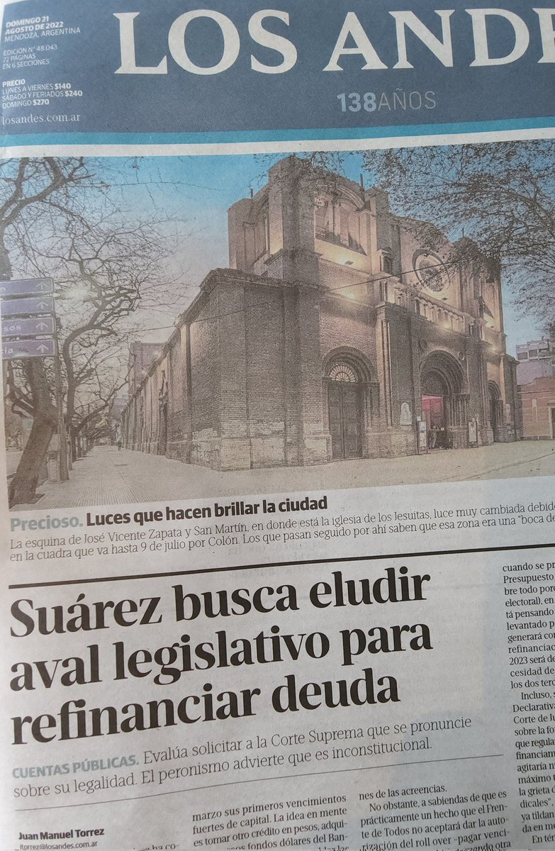 lucasilardo's tweet photo. Hoy domingo, una nueva tapa de @LosAndesDiario, también @jmtorrez nos cuenta que el gobernador va a intentar hacer la maniobra inconstitucional de tomar deuda sin aval legislativo y para eso necesitara de la ayuda de quien? Exacto, adivinaste: 
LA SUPREMA CORTE DE JUSTICIA https://t.co/egdKCOSnDJ