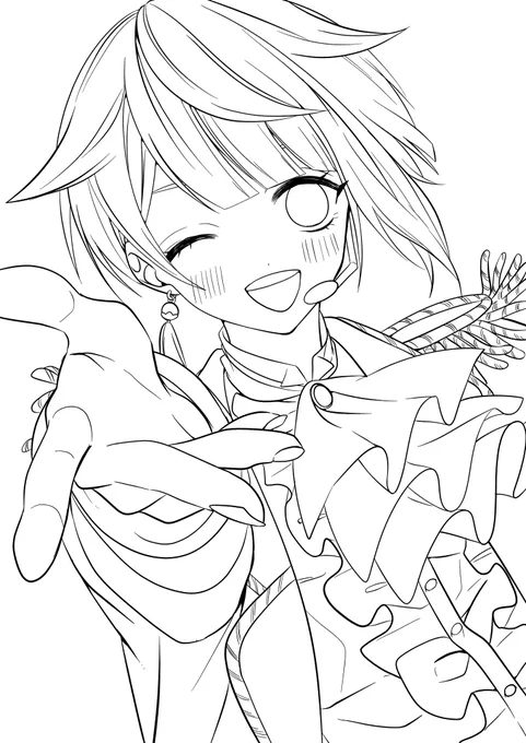 アイドルしてる行秋の線画🕺 