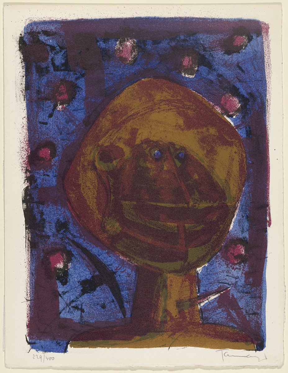 Rufino Tamayo, Head with Birds, 1958 #rufinotamayo #museumofmodernart moma.org/collection/wor…
