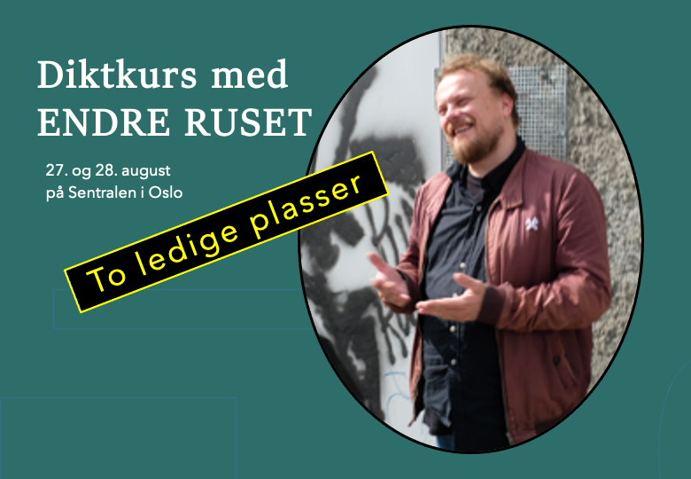 tekstuniverset's tweet photo. Diktkurs med Endre Ruset
Påmelding og spørsmål: Jorunn Greiff Solli
jorunn@tekstuniverset.no Tlf: 971 23 102
https://t.co/Ggwaasl4g6 #endreruset #dikt #poesi #diktkurs #poet #forfatter #skrivekurs #tekstuniverset https://t.co/DB36OyrZnn