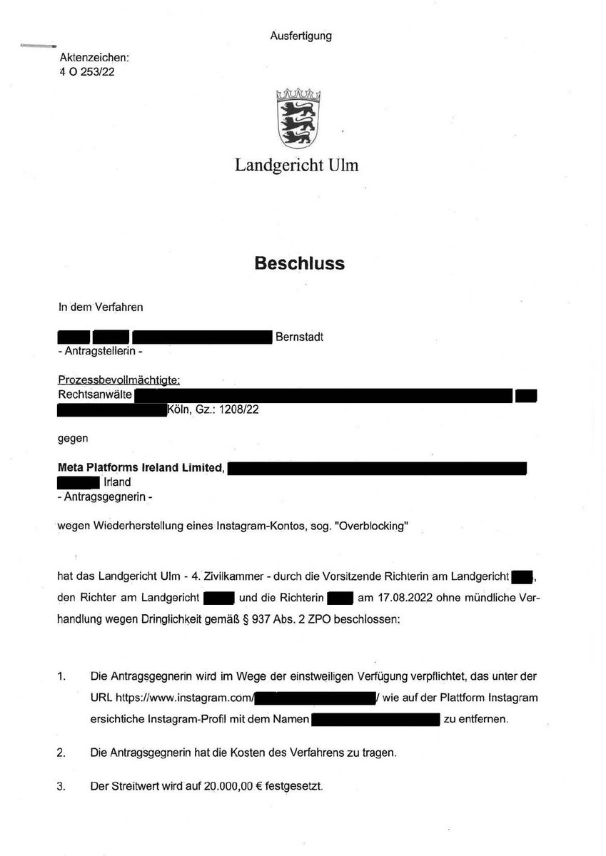recht_help's tweet photo. #LGUlm: Werden #Fakeprofile trotz Meldung nicht gelöscht, kann die Plattformbetreiberin -hier @MetaGermany- durch #einstweiligeVerfügung zur Löschung verpflichtet werden 👀👉https://t.co/0OHusC0Szv  | Wieso wieder so kompliziert? 😤@instagram | #recht_help #recht #jura https://t.co/kRgM1188Bm