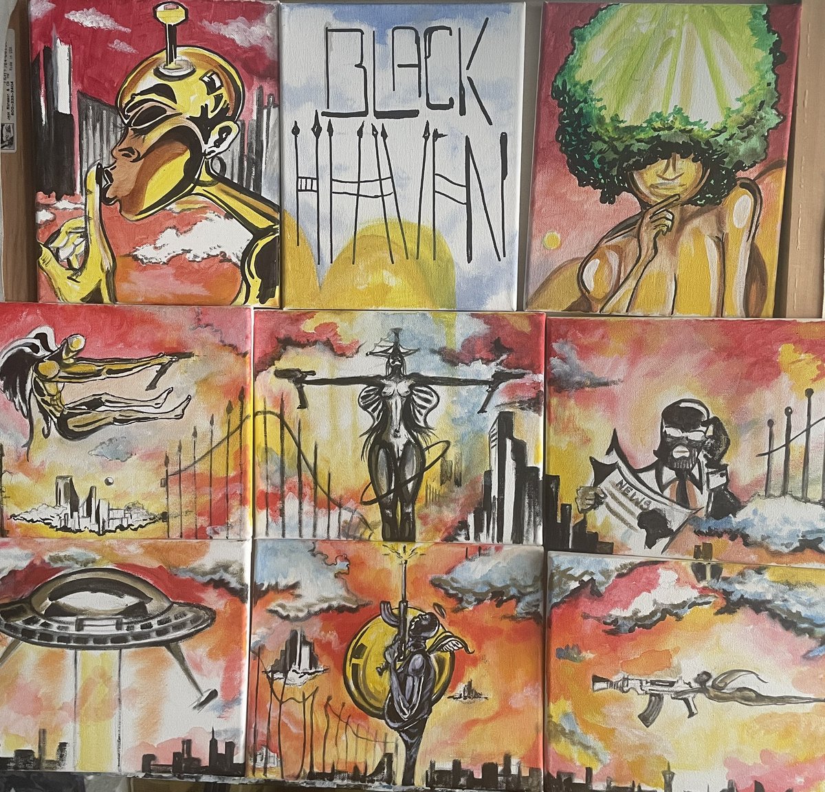 pinnacleofart's tweet photo. #BLACKHEAVEN THE SERIES 🪘👑🙌🏿🌞in progress https://t.co/S4eEfE9Mby
