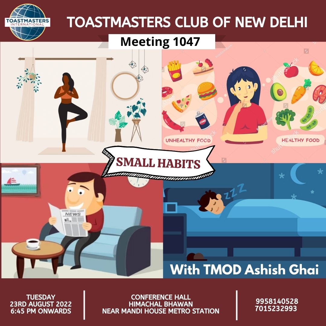 💡Did you know that it takes anywhere between 18 to 254 days to form a habit and an average of 66 days for a new behaviour to become automatic? 

#tmnd #toastmastersclubofnewdelhi #toastmasters #toastmasterindia #toastmasterinternational #publicspeaking #leadership #tips