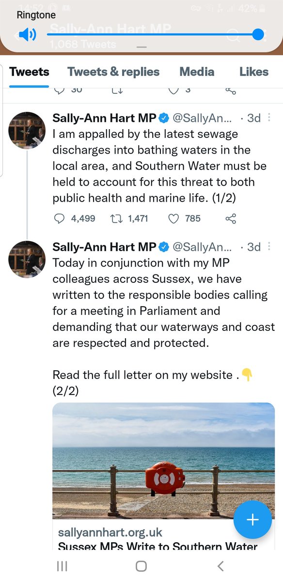 Sally-AnnHart <a href="/SallyAnn1066/">Sally-Ann Hart</a> voted to allow the water companies to dump raw sewage into our rivers and seas
#ToryHypocrisy
#gesturepolitics
#TorySewageParty
