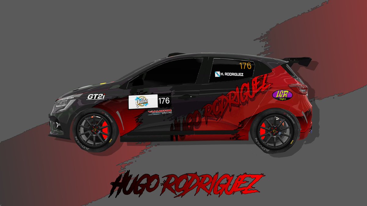 Este es el clio N5 con el que @34HugoRodriguez continuara el campeonato gallego de rallyes FGA. 🖤❤️