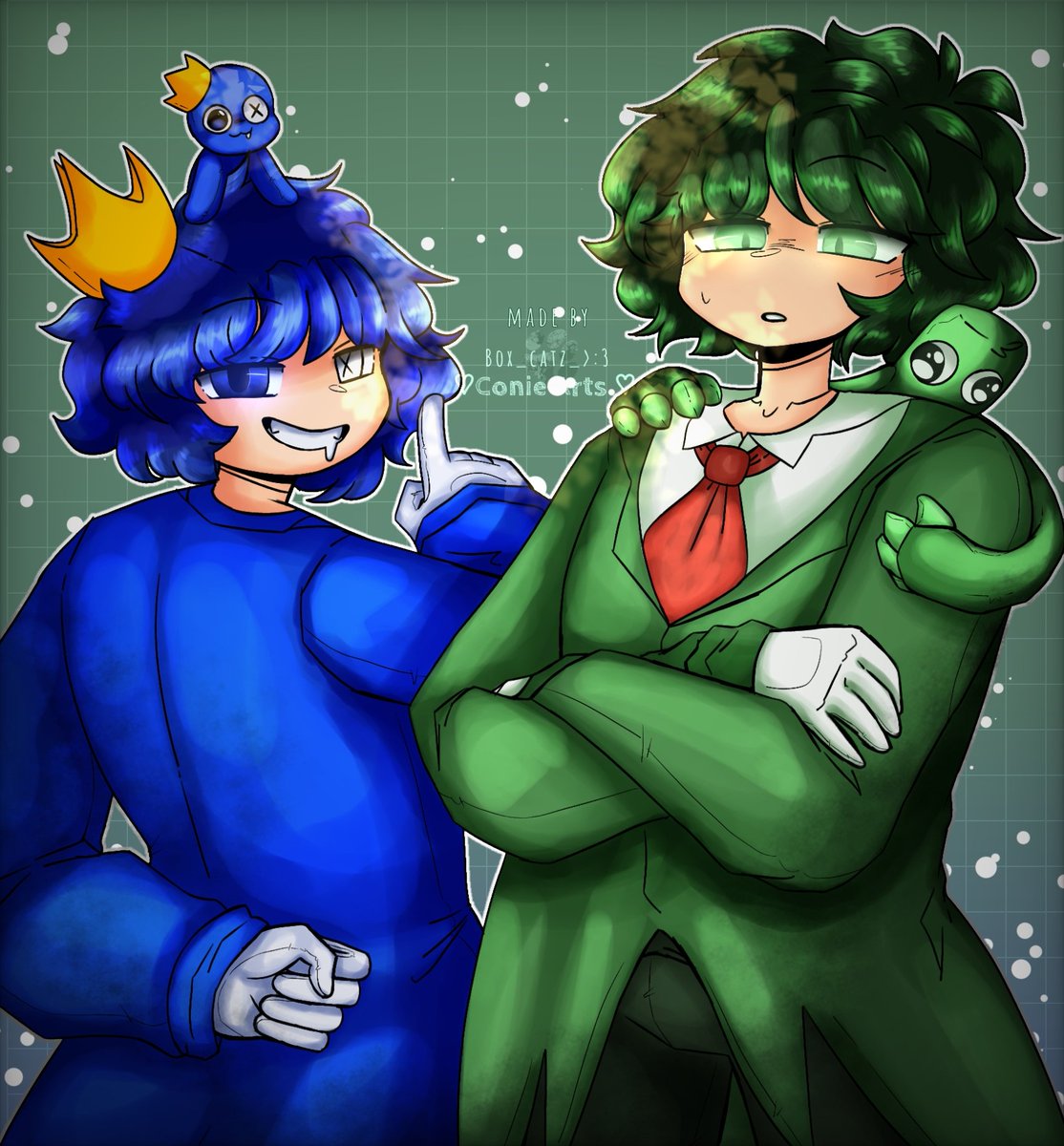 Blue x Green ;-; #rainbowfriendsroblox