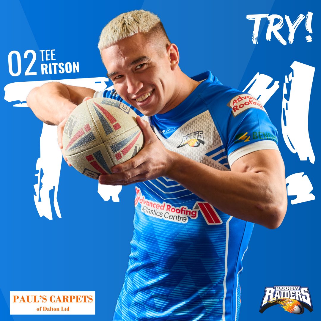 ⏰ 3‘ | TRY! A lobbed pass out to their left was intercepted by Tee Ritson and inevitably his length of the field run resulted in the first try of the afternoon! 

Raiders 🔵 4 - 0 ⚪️ Featherstone