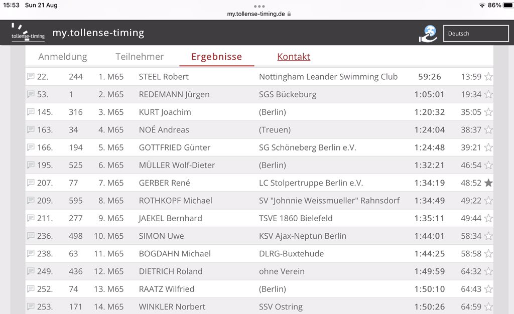 theRedun's tweet photo. Putting @LeanderMasters on the international podium for 2nd week running.
#muggelseeschwim

No map this week as FINA rules (no watches) but the line would have been straighter than last week - honest! https://t.co/OPtLYx7ARv