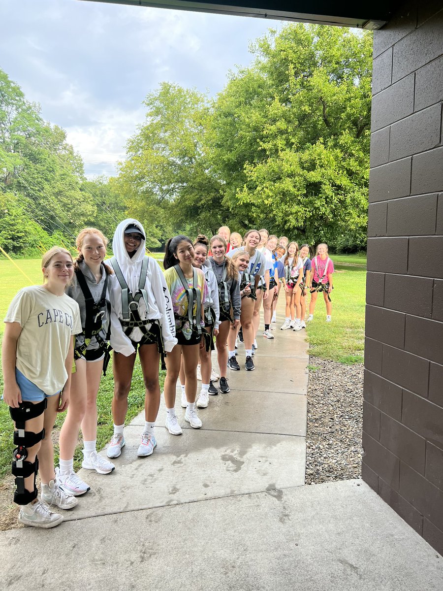 lehawksvb's tweet photo. Nothing like some team bonding at Camp Campbell Gard with the Lakota East Volleyball team! Some of these girls conquered their fears. https://t.co/g4tsrU75OP