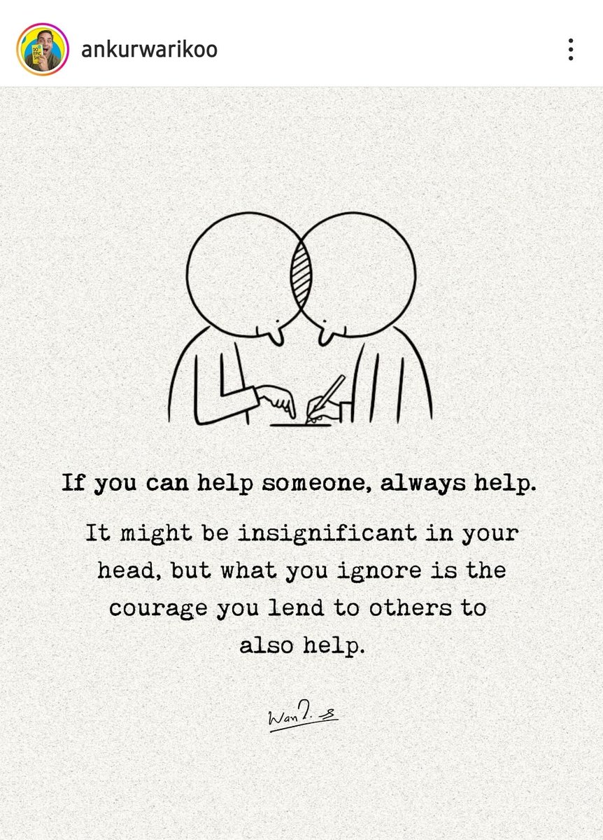 Myepica's tweet photo. Helping someone never Will go out of fashion.  Some more gems by @warikoo https://t.co/wXeJEEDqGP