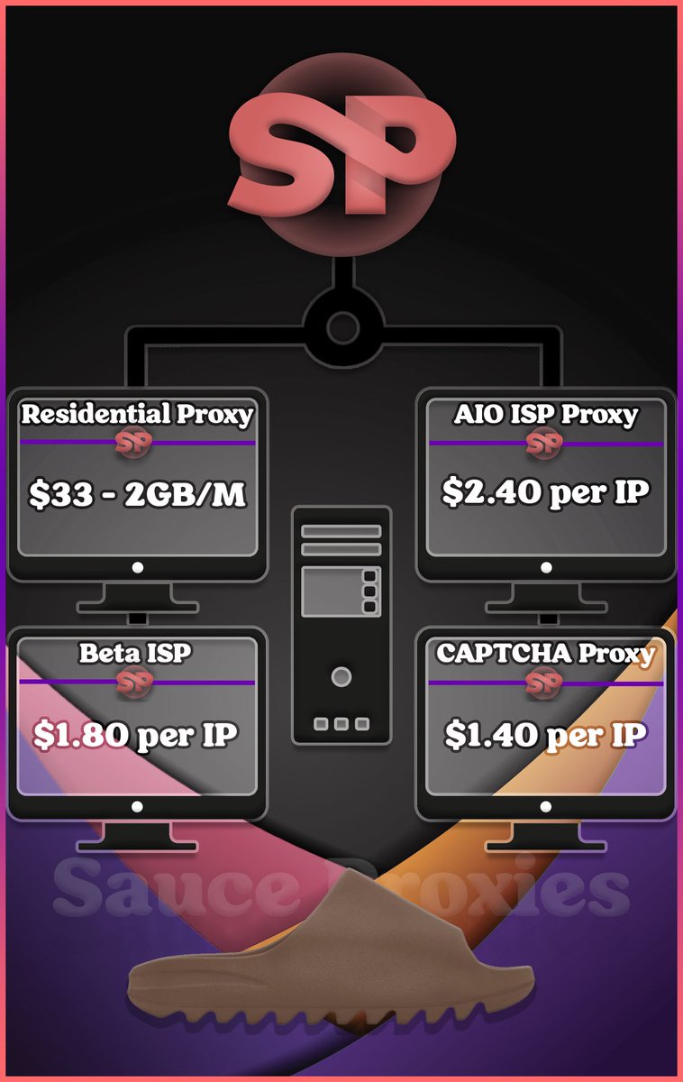 Who needs some sauce for YS tomorrow? Our proxies absolutely destroy both YS and Shopify! Join our discord server before our restock later today!

 discord.gg/F9VQHZvS
