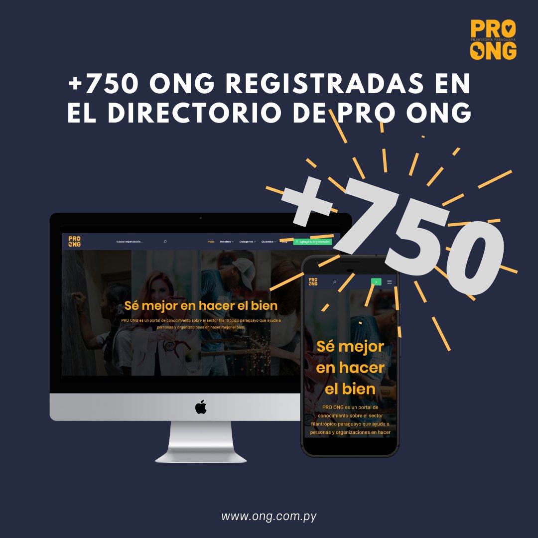 PRO_ONG_PY's tweet photo. ¡¡Llegamos a más de 750 ONG registradas en el directorio de PRO ONG!! https://t.co/BmMLVSHYwo 🎉🤩 #directorio #ong #osfl #osc #sectorcivil https://t.co/rb0Cd9RDRB