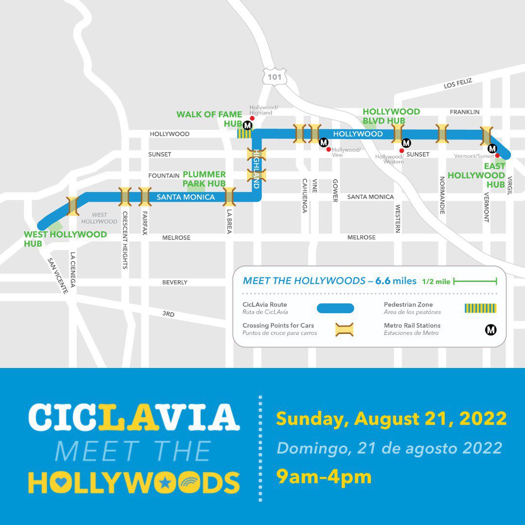Don’t forget to go to <a href="/CicLAvia/">CicLAvia</a> ‘s Meet the Hollywoods if you’re in LA today! 😌🚲

#bikela