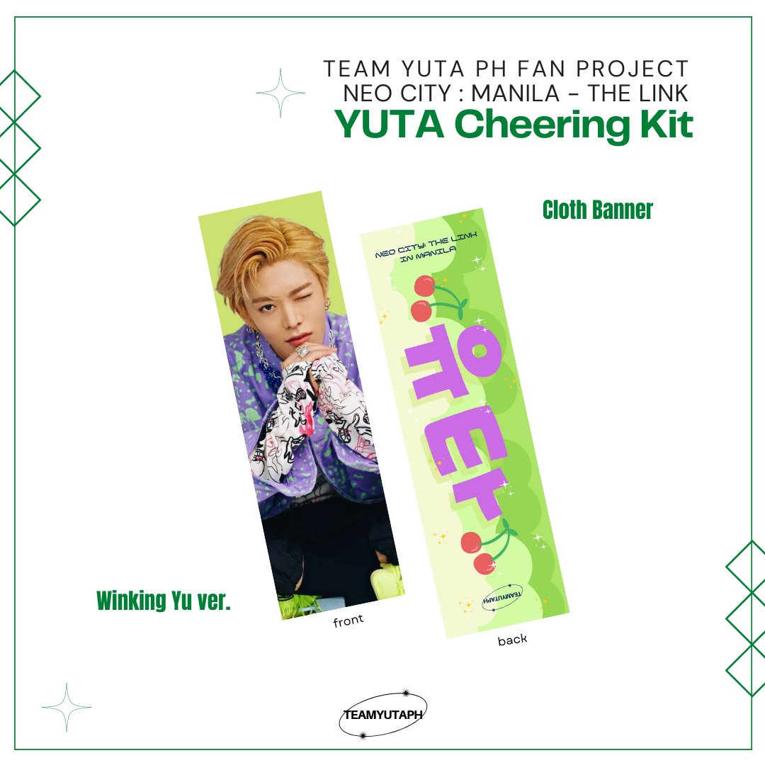 TEAMYUTAPH's tweet photo. Yuta Cheering Kit by 
@TEAMYUTAPH 🦋
 
🍒 DETAILS 🍒

— 23 x 7 in, peach twill 
— 375-500php
— for pick up or delivery

Order Period: 8/21 ~ 8/27, 12 NN
DOP: 8/25, 12 NN

Order at https://t.co/0D8uxLFyc5 https://t.co/DLA6ctlkS9