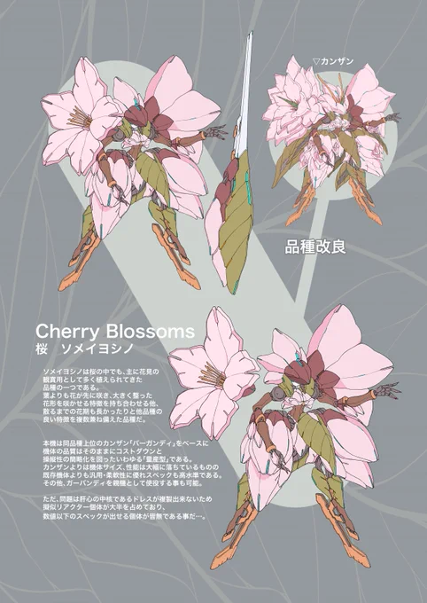リアルロボ部門お花のロボット桜ソメイヨシノをモデルにしました#ロボイラストコンペ 