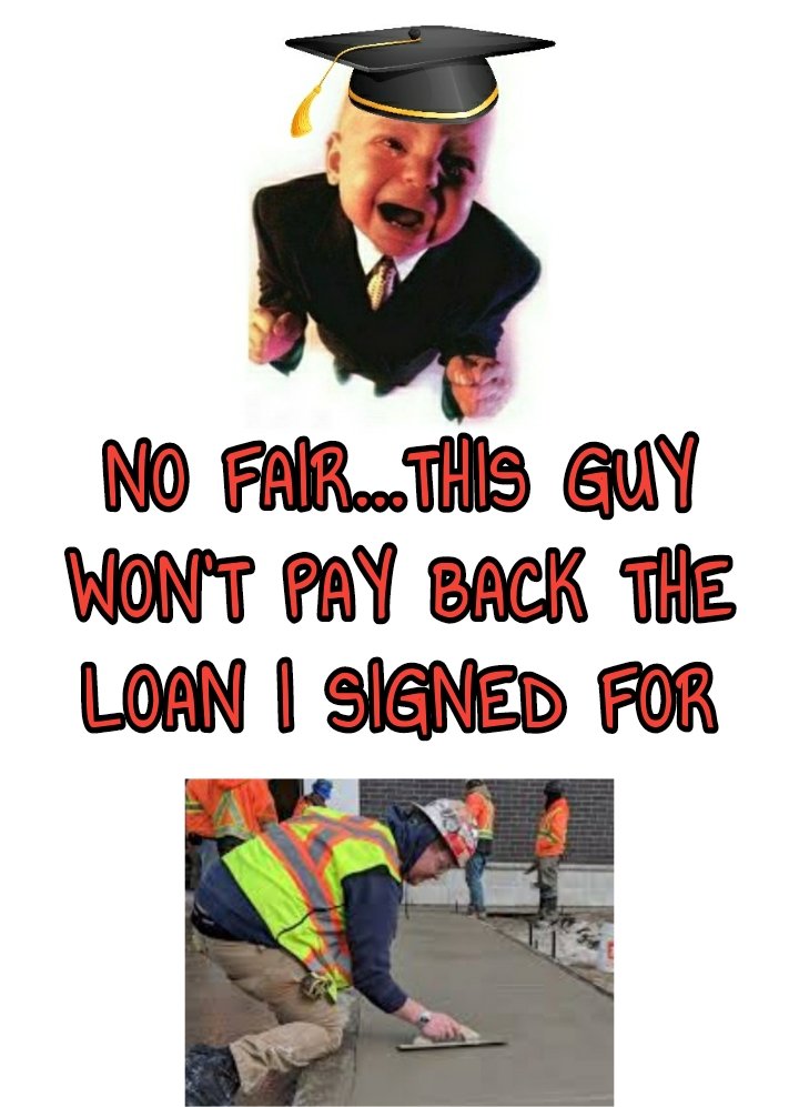 deadvaxxer's tweet photo. @ninaturner I thought it was immoral to sign a contract to pay back a loan, then not pay back the loan. It's called LYING. Then to top off the lying, with attempting to shift the responsibility to an uninvolved party? Maybe you should go back and do a few semesters of morals and obligations. https://t.co/r2EyTaZNGd