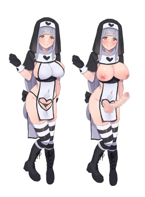 ドスケベふたなりシスターの衣装、紆余曲折を経てようやく納得いくものが出来た。 