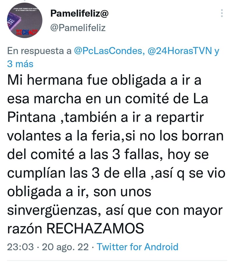 carlos81956718's tweet image. El Apruebo obligó a la gente de los comité de la vivienda a ir a su &quot; marcha&quot; o los EXPULSABAN 🤦‍♂️

#TodosPorElRechazo La Tercera #Alerta #MesaCentral  
Rojas Vade #MerluzoLloron Cadem Mon Laferte Comunismo Plaza Baquedano #Rechazo #ServelNoEsConfiable #Servel