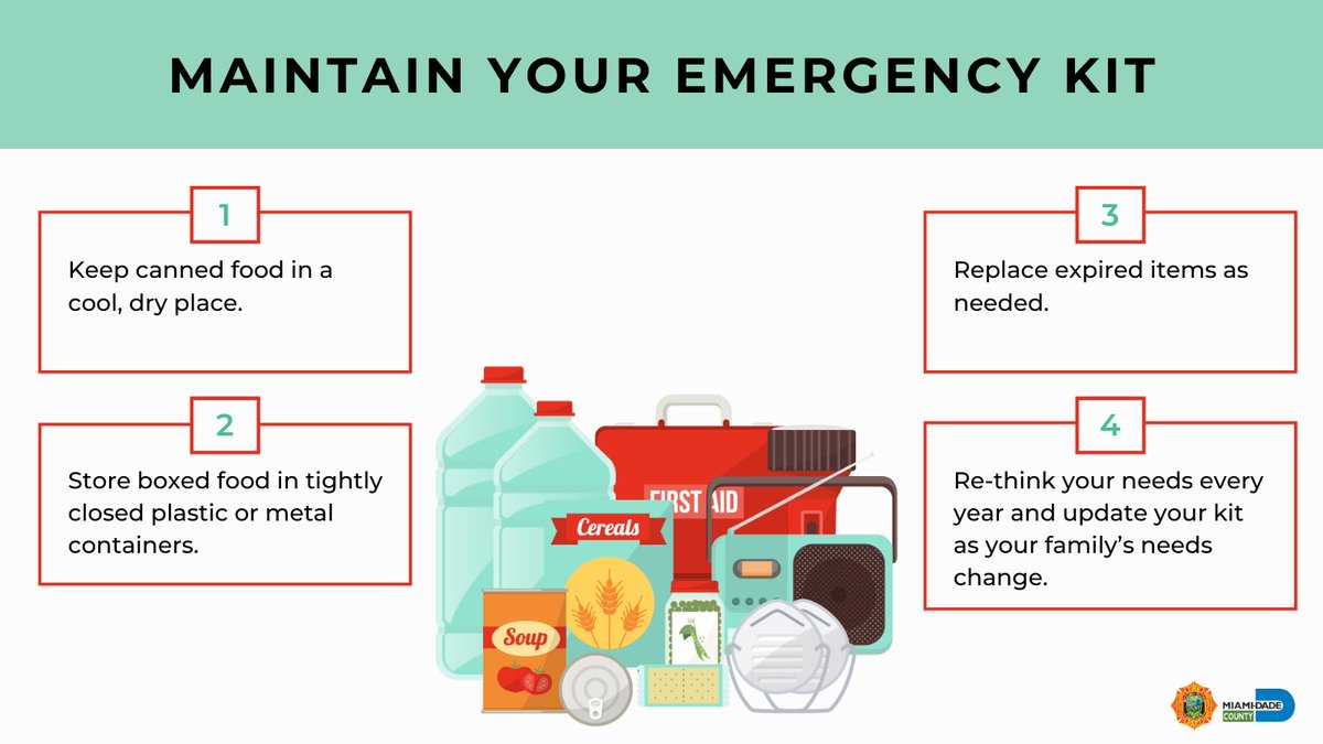 After you've put together your emergency kit, remember to maintain it so it's ready when you need it. Store your kit in a designated place where everyone in your family knows where it is kept. #BeReady
