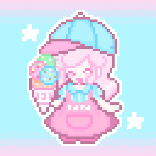 Colorful and sweet アイスクリームガールなショコラちゃん! #ChocolatLaVote #創作 #pixelart 