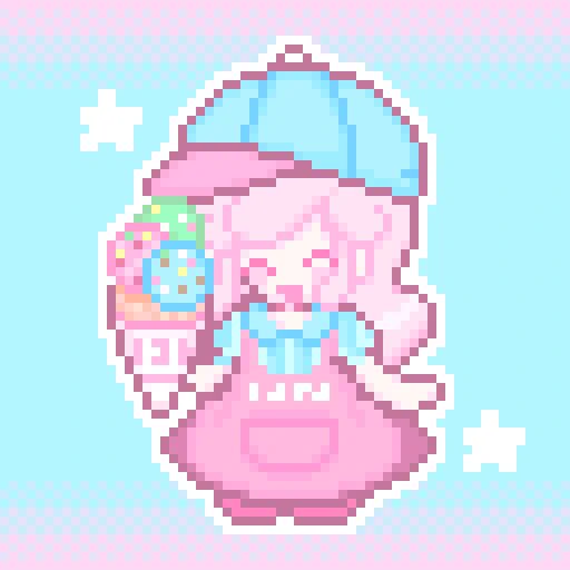 Colorful and sweet アイスクリームガールなショコラちゃん! #ChocolatLaVote #創作 #pixelart 