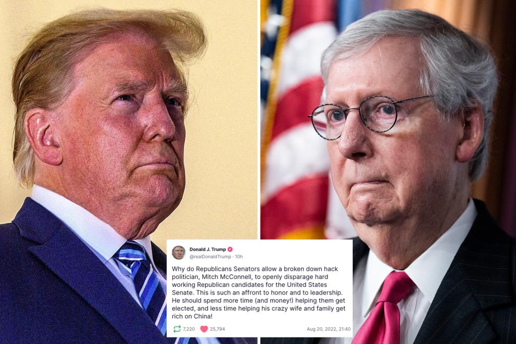 New York Post On Twitter Trump Calls McConnell A broken Down Hack After He Doubted GOP 