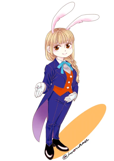 やっと描けました～!うさみみ執事服彼女ちゃん  