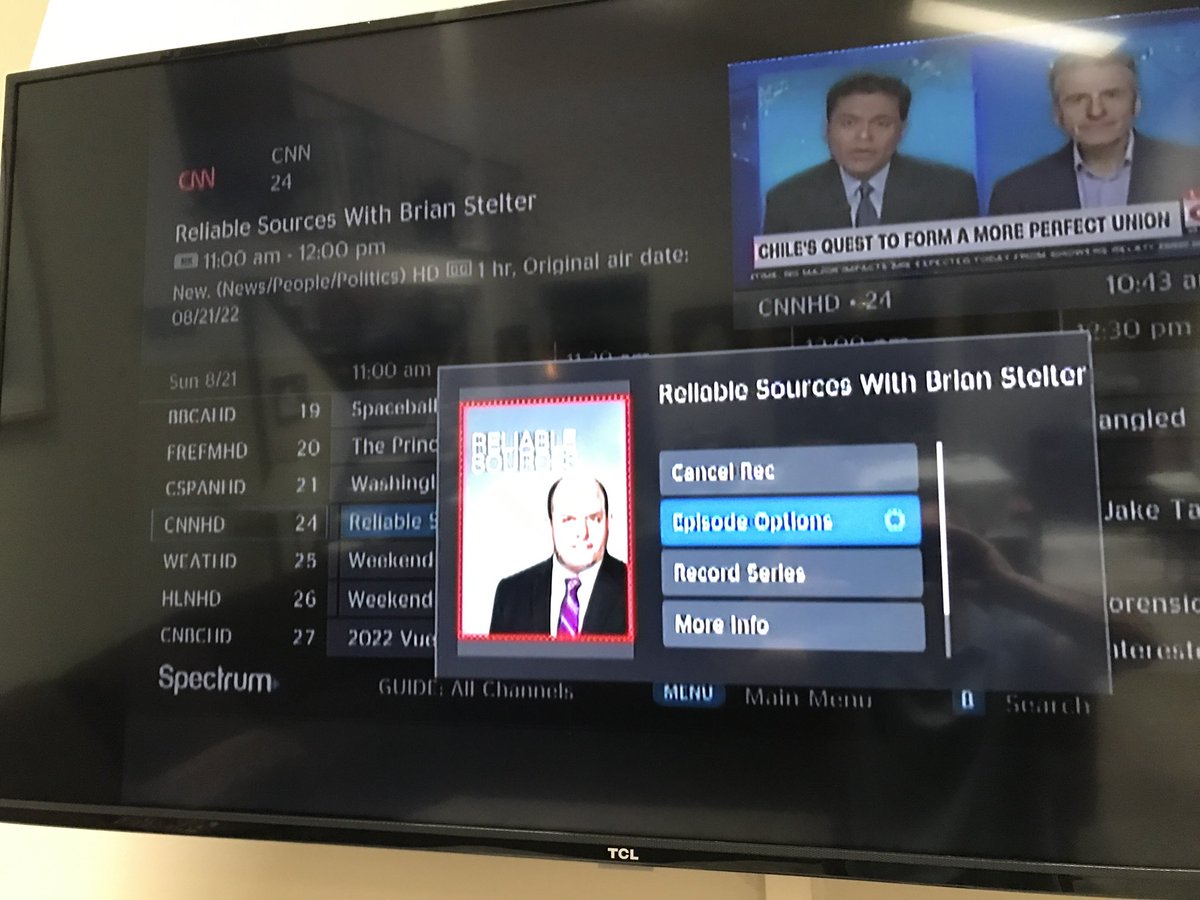 LarryPantages's tweet photo. Brian Stelter’s final CNN show “Reliable Sources” starts at 11. The show, which reported on the business aspect of journalism, was canceled this week by new CNN management. https://t.co/2G6MTtl3e5