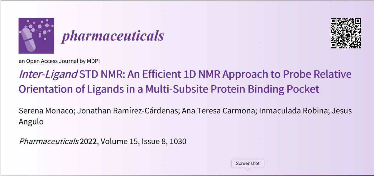 Jesus Angulo (@angulo_lab) on Twitter photo Happy to share our latest concept, hopefully useful in Drug Discovery: "Inter-Ligand STD NMR: An Efficient 1D NMR Approach to Probe Relative Orientation of Ligands in a Multi-Subsite Protein Binding Pocket" mdpi.com/1788436 <a href="/CSIC/">CSIC</a> <a href="/cicCartuja/">cicCartuja</a> <a href="/IIQ_US_CSIC/">IIQ (CSIC-US)</a> <a href="/unisevilla/">Universidad de Sevilla</a> Happy to share our latest concept, hopefully useful in Drug Discovery: "Inter-Ligand STD NMR: An Efficient 1D NMR Approach to Probe Relative Orientation of Ligands in a Multi-Subsite Protein Binding Pocket" mdpi.com/1788436 <a href="/CSIC/">CSIC</a> <a href="/cicCartuja/">cicCartuja</a> <a href="/IIQ_US_CSIC/">IIQ (CSIC-US)</a> <a href="/unisevilla/">Universidad de Sevilla</a>